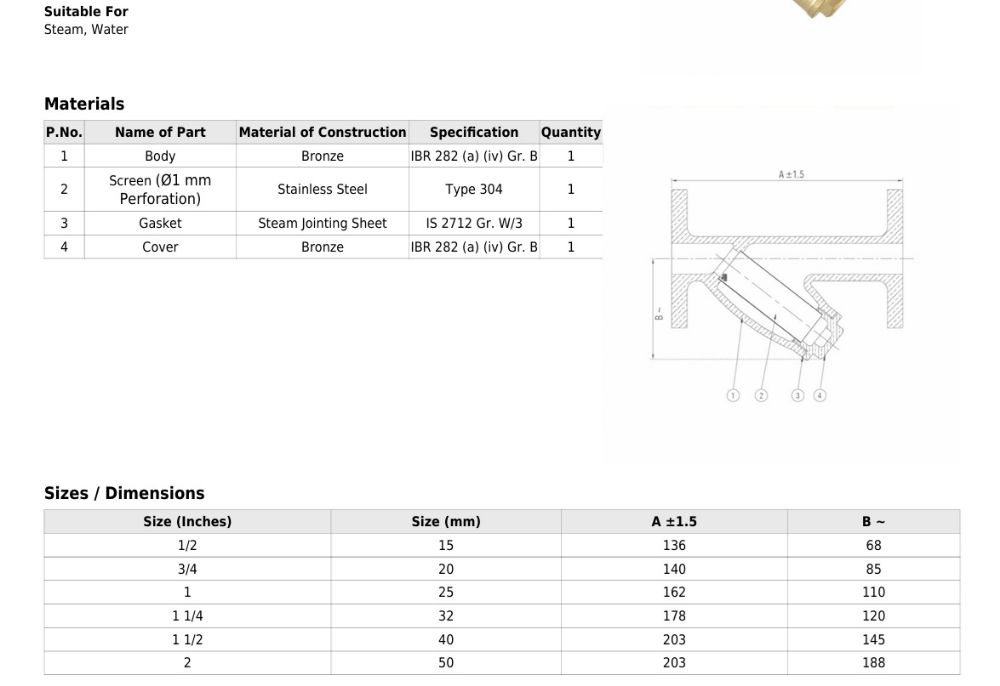 Bronze Y-Type Strainer (Flanged)